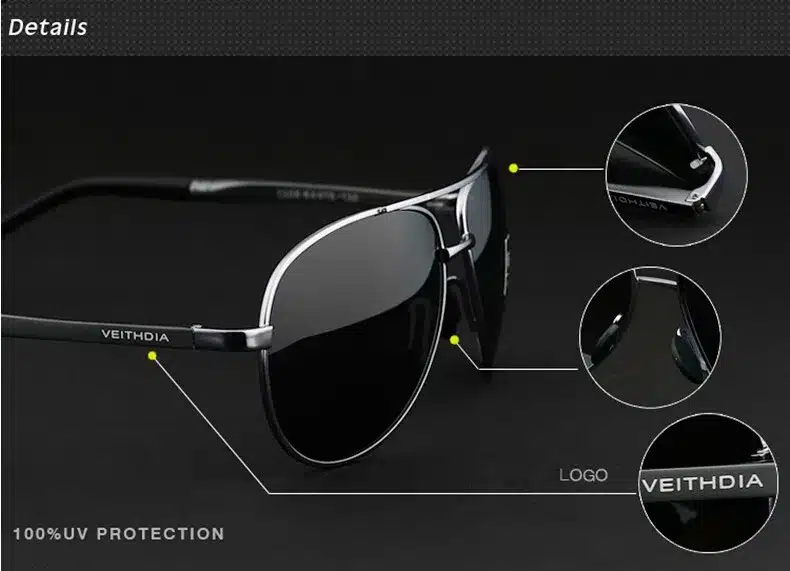 VEITHDIA Men's Sunglasses Brand Designer Pilot Polarized Male Sun Glasses Eyeglasses gafas oculos de sol masculino For Men 1306 22