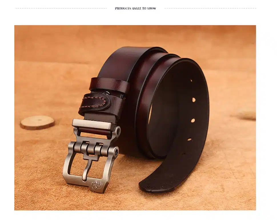BISON DENIM genuine leather belt for men gift designer belts men's high quality Cowskin Personality buckle,Vintage jeans N71223 19