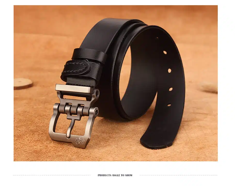 BISON DENIM genuine leather belt for men gift designer belts men's high quality Cowskin Personality buckle,Vintage jeans N71223 22