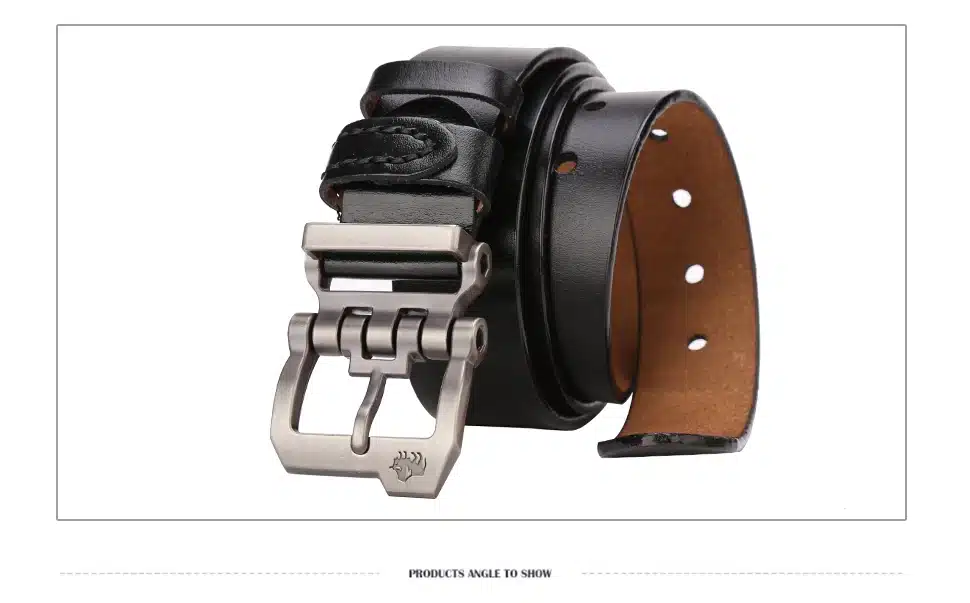 BISON DENIM genuine leather belt for men gift designer belts men's high quality Cowskin Personality buckle,Vintage jeans N71223 23