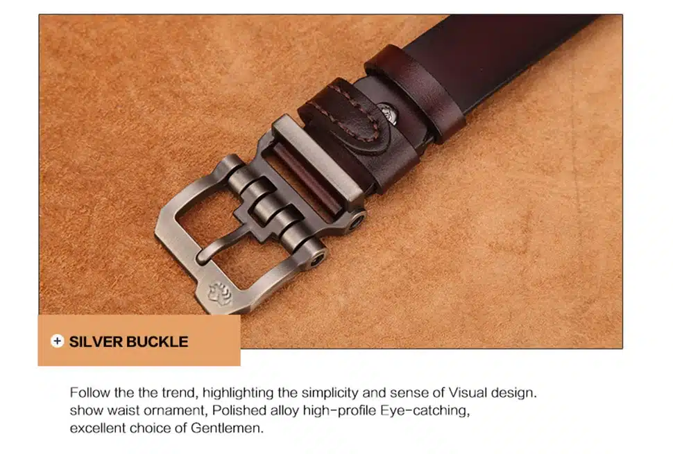 BISON DENIM genuine leather belt for men gift designer belts men's high quality Cowskin Personality buckle,Vintage jeans N71223 28