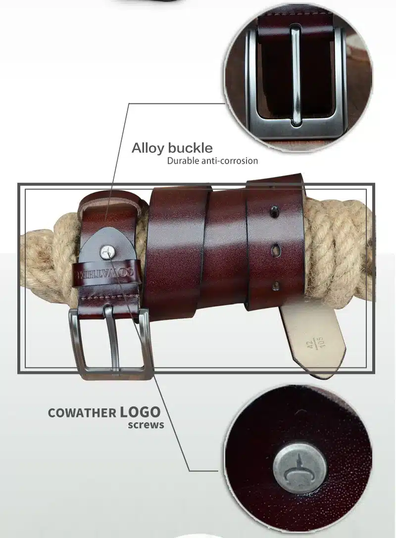 COWATHER men belt cow genuine leather designer belts for men high quality fashion vintage male strap for jaens cow skin XF002 11