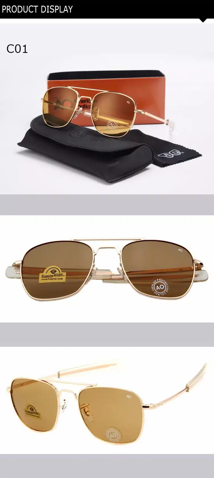 Fashion Aviation Sunglasses Men Brand Designer AO Sun Glasses For Male American Army Military Optical Glass Lens Oculos YQ194 5