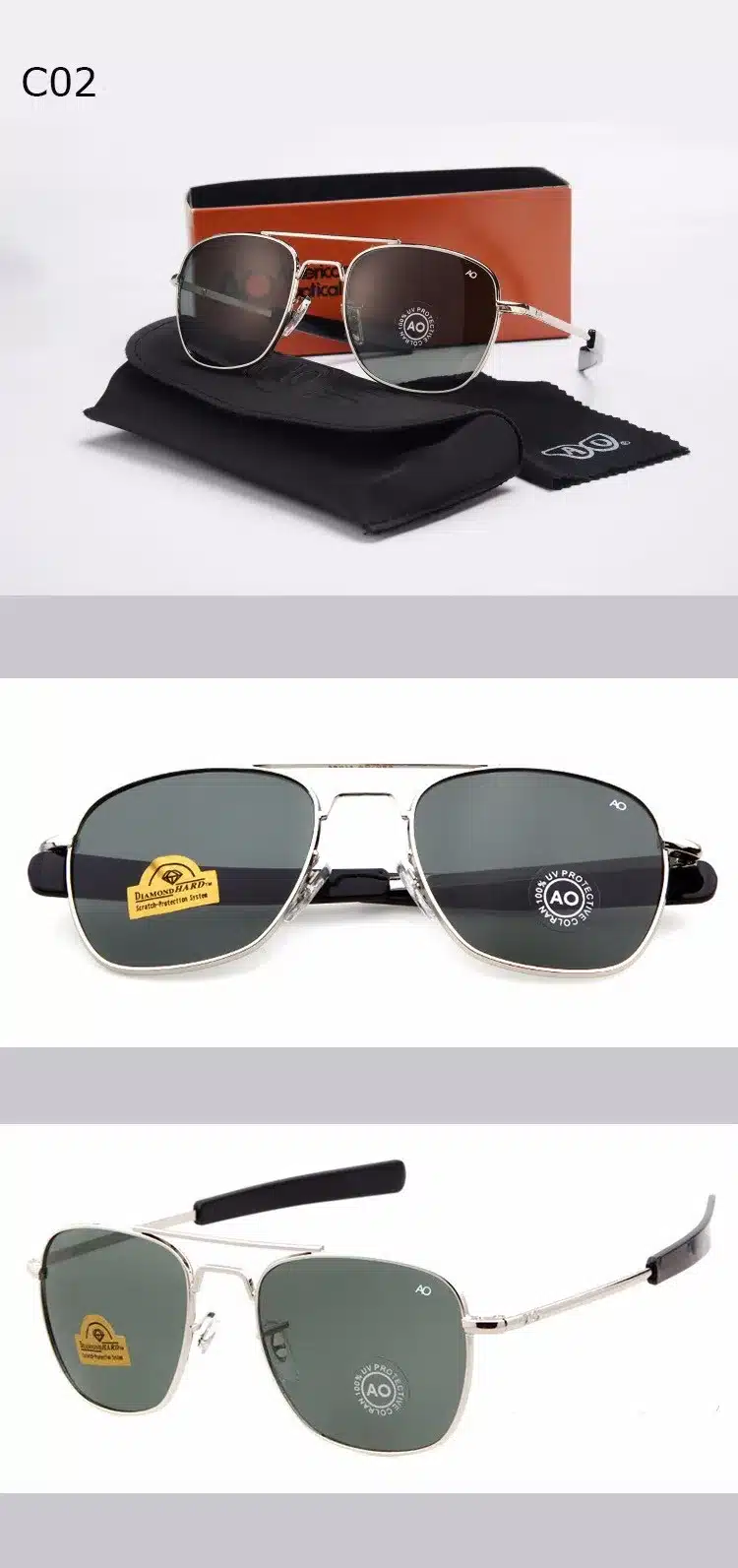 Fashion Aviation Sunglasses Men Brand Designer AO Sun Glasses For Male American Army Military Optical Glass Lens Oculos YQ194 6