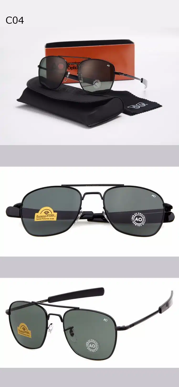 Fashion Aviation Sunglasses Men Brand Designer AO Sun Glasses For Male American Army Military Optical Glass Lens Oculos YQ194 8