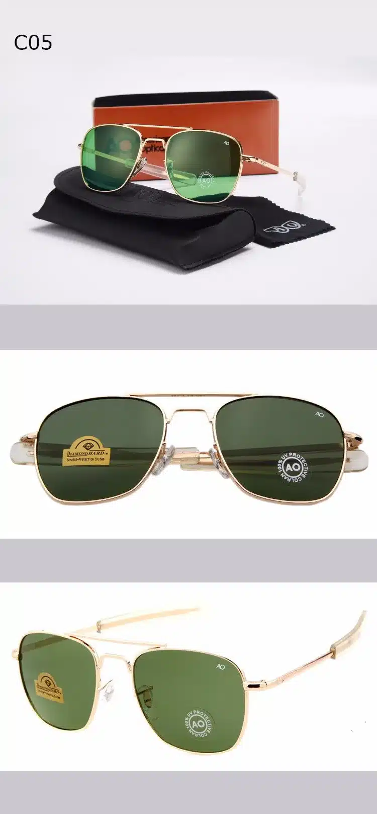 Fashion Aviation Sunglasses Men Brand Designer AO Sun Glasses For Male American Army Military Optical Glass Lens Oculos YQ194 9