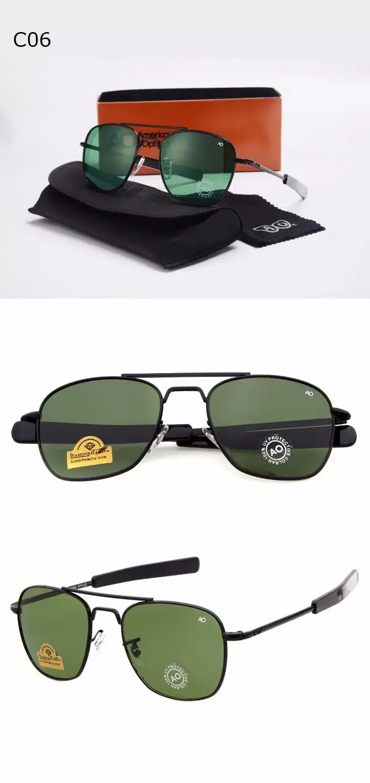 Fashion Aviation Sunglasses Men Brand Designer AO Sun Glasses For Male American Army Military Optical Glass Lens Oculos YQ194 10