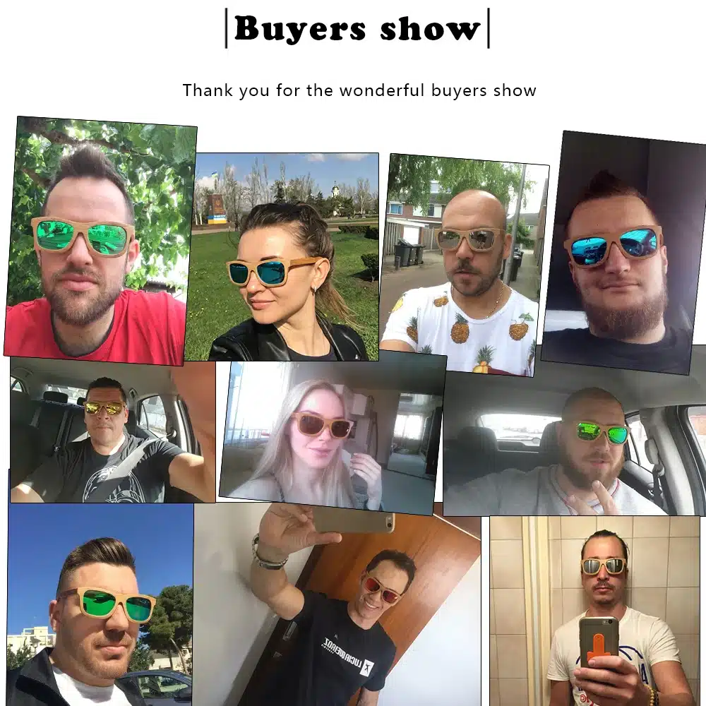Angcen 2017 New fashion Products Men Women Glass Bamboo Sunglasses au Retro Vintage Wood Lens Wooden Frame Handmade ZA03 10