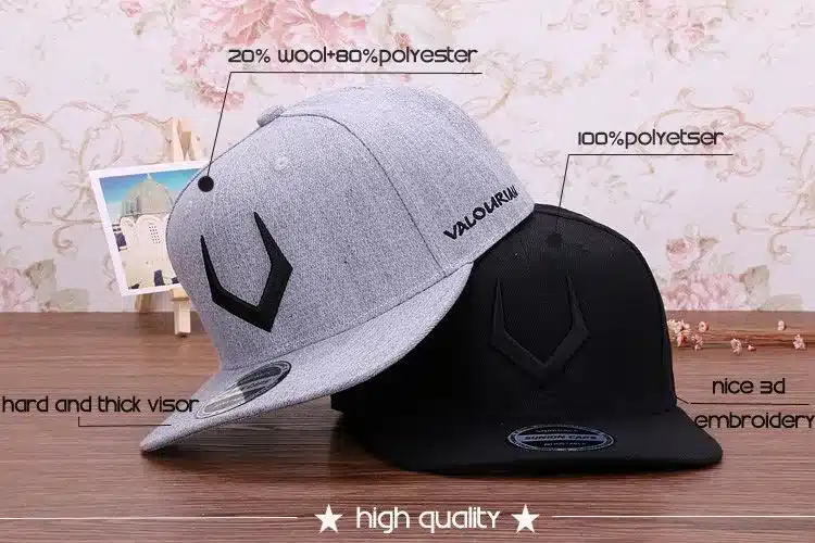 High quality grey wool snapback 3D pierced embroidery hip hop cap flat bill baseball cap for men and women 4