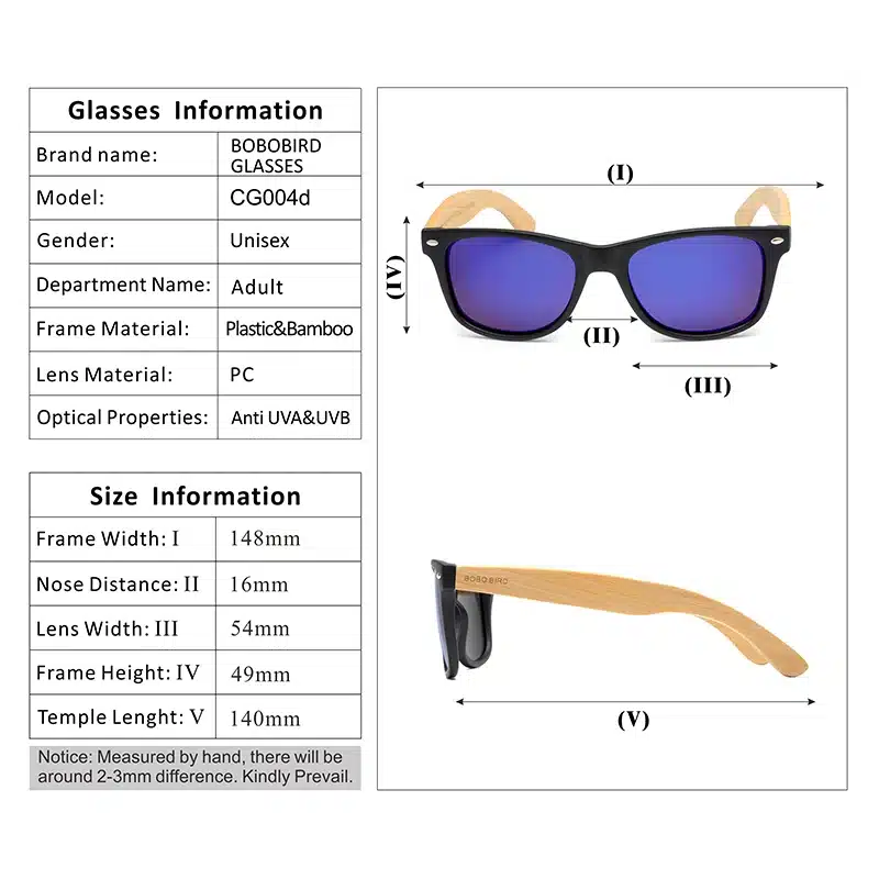 BOBO BIRD High Quality Vintage Black Square Sunglasses With Bamboo Legs Mirrored Polarized Summer Style Travel Eyewear Wood Box 9