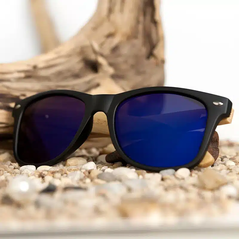 BOBO BIRD High Quality Vintage Black Square Sunglasses With Bamboo Legs Mirrored Polarized Summer Style Travel Eyewear Wood Box 17