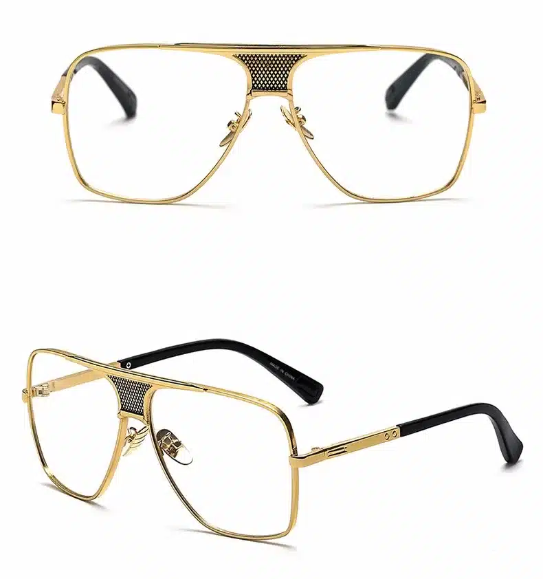 Peekaboo Brand new 2016 steampunk square sunglasses men flat top metal gold european american retro sun glasses luxury male 14