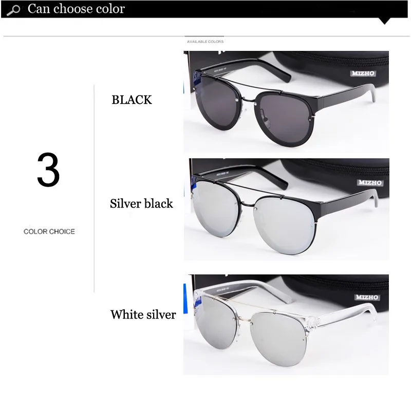 MIZHO Minus Reflection Effects Lens Unisex Sunglasses Women Steampunk Designer Small Face 2017 Sun Glasses Men Round Mirror 18