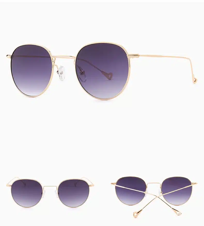 Peekaboo blue tinted sunglasses men green thin metal yellow clear sun glasses for women gold frame uv400 3