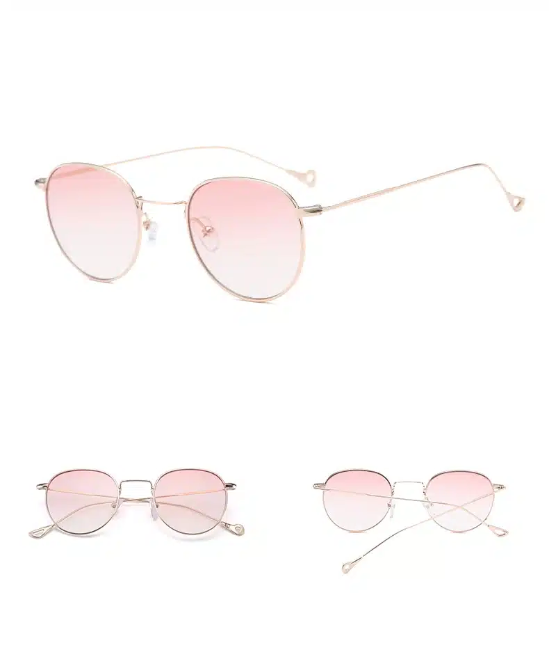 Peekaboo blue tinted sunglasses men green thin metal yellow clear sun glasses for women gold frame uv400 5
