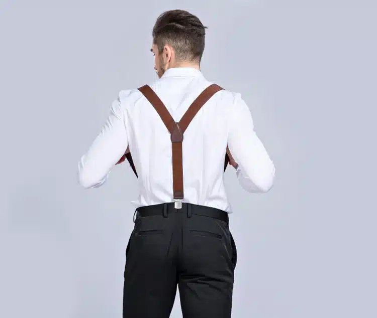 New Man's Suspenders 3 Clips Leather Braces Casual Suspensorios Trousers Strap 3.5*120cm Gift For Dad High Quality Tirantes 20
