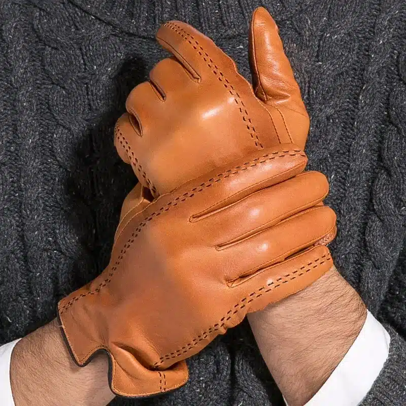 Gours Winter Men's Genuine Leather Gloves 2017 New Brand Touch Screen Gloves Fashion Warm Black Gloves Goatskin Mittens GSM012 3