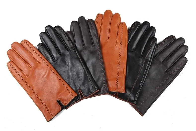 Gours Winter Men's Genuine Leather Gloves 2017 New Brand Touch Screen Gloves Fashion Warm Black Gloves Goatskin Mittens GSM012 7