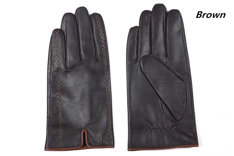 Gours Winter Men's Genuine Leather Gloves 2017 New Brand Touch Screen Gloves Fashion Warm Black Gloves Goatskin Mittens GSM012 15