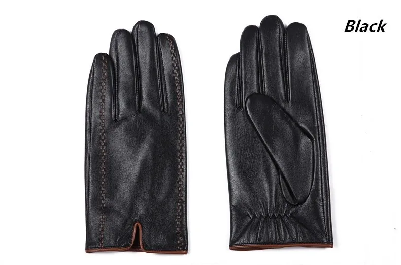 Gours Winter Men's Genuine Leather Gloves 2017 New Brand Touch Screen Gloves Fashion Warm Black Gloves Goatskin Mittens GSM012 17