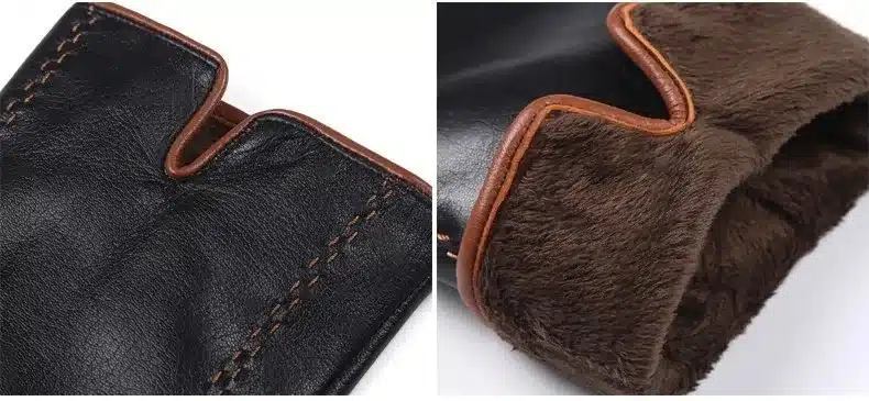 Gours Winter Men's Genuine Leather Gloves 2017 New Brand Touch Screen Gloves Fashion Warm Black Gloves Goatskin Mittens GSM012 20