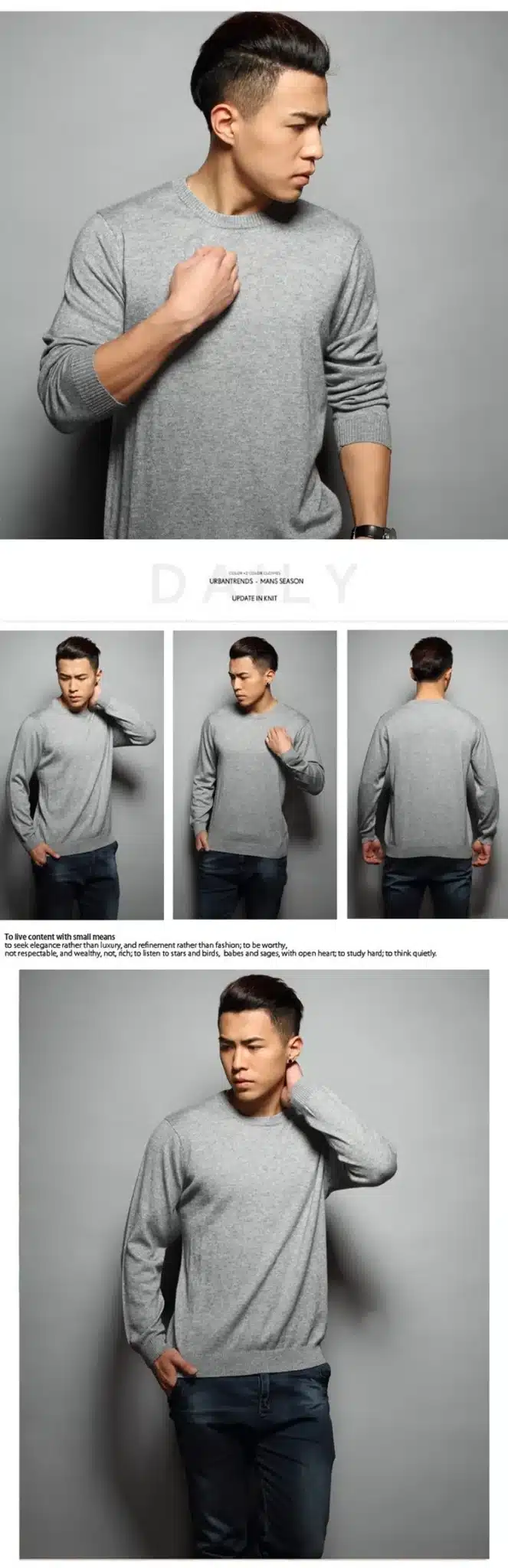 Lafarvie Cashmere Blended Knitted Sweater Men Tops Pullover 2017 Casual Autumn Winter Long Sleeve O-Neck Knitwear Solid Color 11