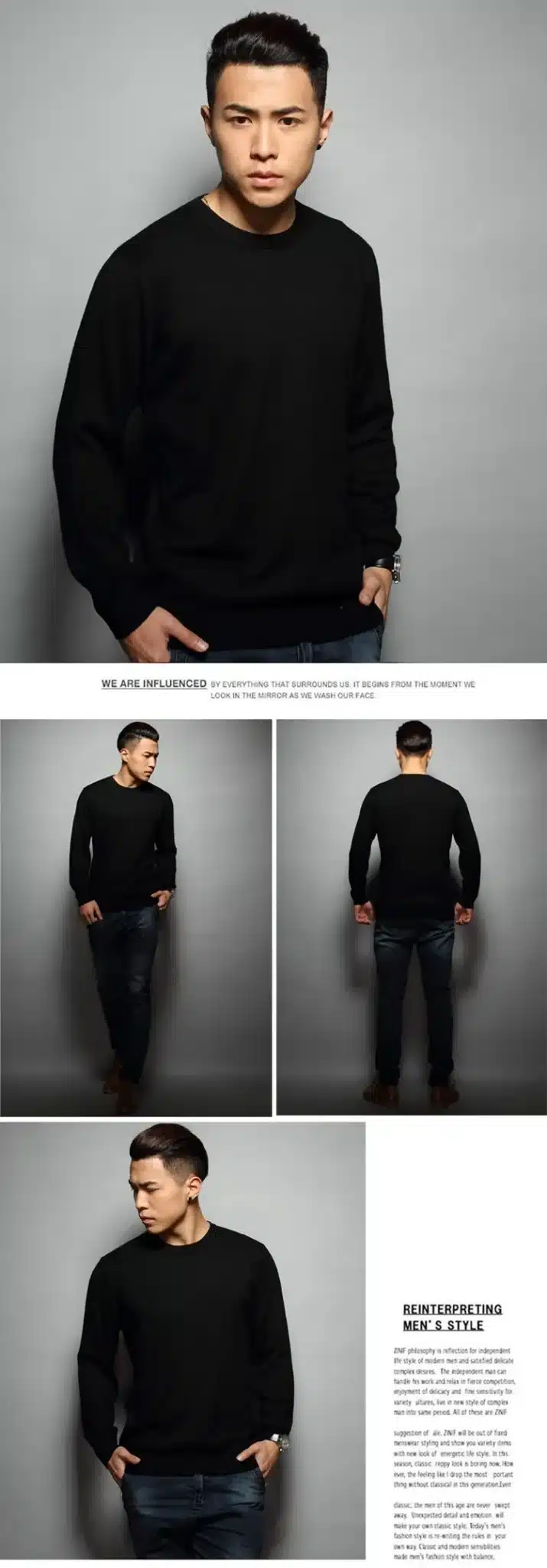 Lafarvie Cashmere Blended Knitted Sweater Men Tops Pullover 2017 Casual Autumn Winter Long Sleeve O-Neck Knitwear Solid Color 16