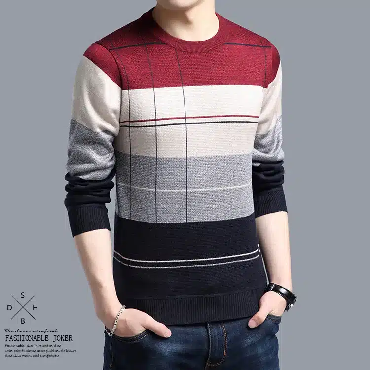 2018 brand social cotton thin men's pullover sweaters casual crocheted striped knitted sweater men masculino jersey clothes 5066 15
