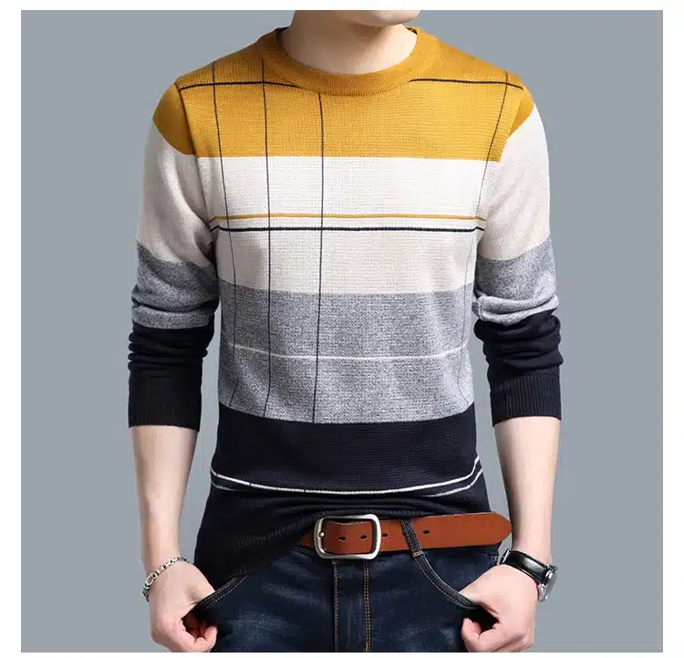 2018 brand social cotton thin men's pullover sweaters casual crocheted striped knitted sweater men masculino jersey clothes 5066 18