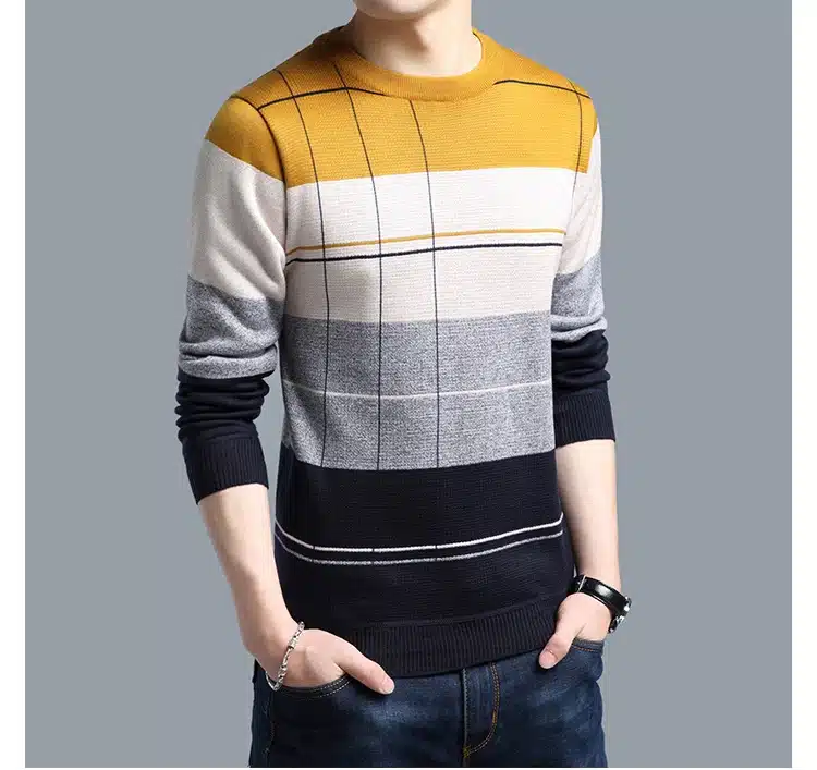 2018 brand social cotton thin men's pullover sweaters casual crocheted striped knitted sweater men masculino jersey clothes 5066 20