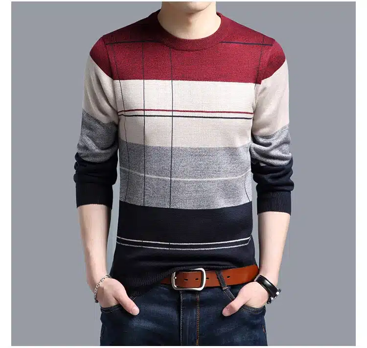 2018 brand social cotton thin men's pullover sweaters casual crocheted striped knitted sweater men masculino jersey clothes 5066 25
