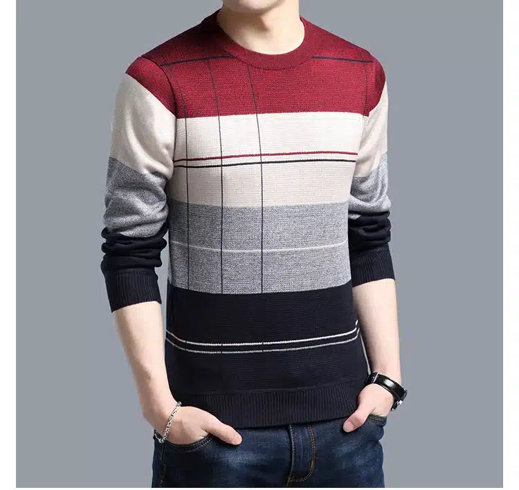 2018 brand social cotton thin men's pullover sweaters casual crocheted striped knitted sweater men masculino jersey clothes 5066 26