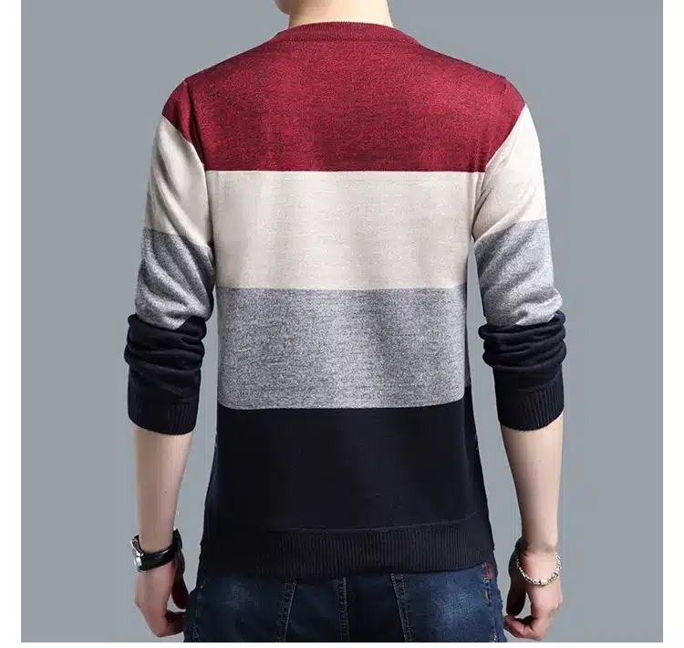 2018 brand social cotton thin men's pullover sweaters casual crocheted striped knitted sweater men masculino jersey clothes 5066 27