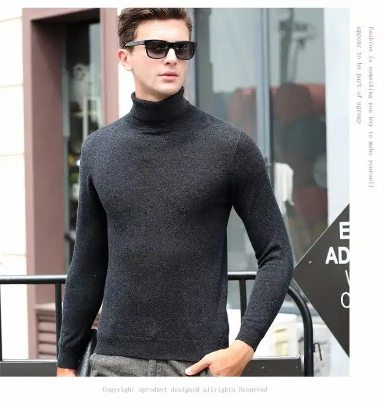 Free Shipping Fashion Classic Solid Color Turtleneck Sweater Men Winter Warm Pullover Men Slim Fit Cashmere Woolen Sweaters 6347 9