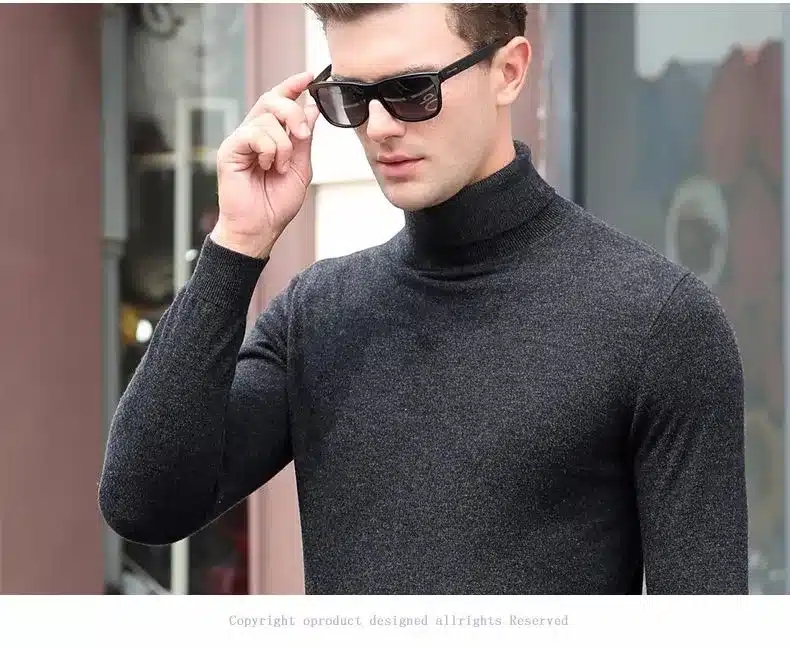 Free Shipping Fashion Classic Solid Color Turtleneck Sweater Men Winter Warm Pullover Men Slim Fit Cashmere Woolen Sweaters 6347 10