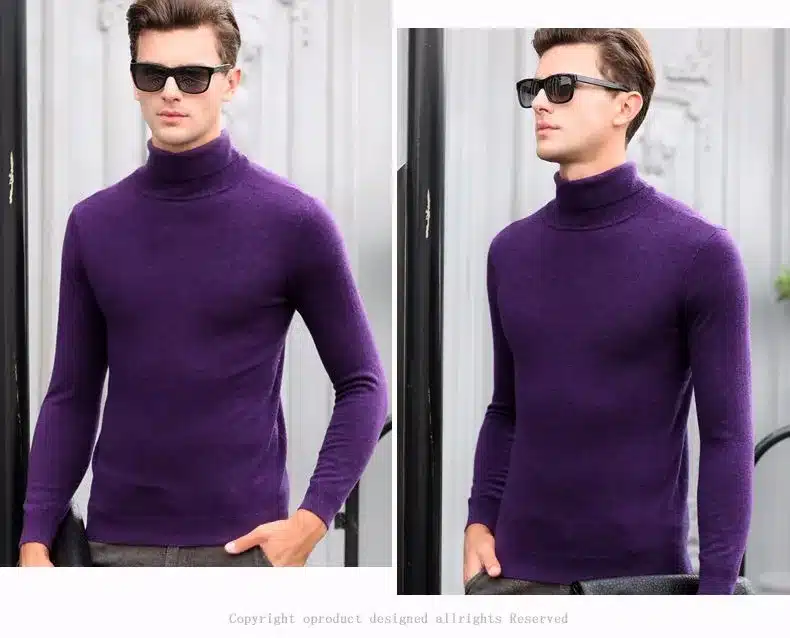 Free Shipping Fashion Classic Solid Color Turtleneck Sweater Men Winter Warm Pullover Men Slim Fit Cashmere Woolen Sweaters 6347 15