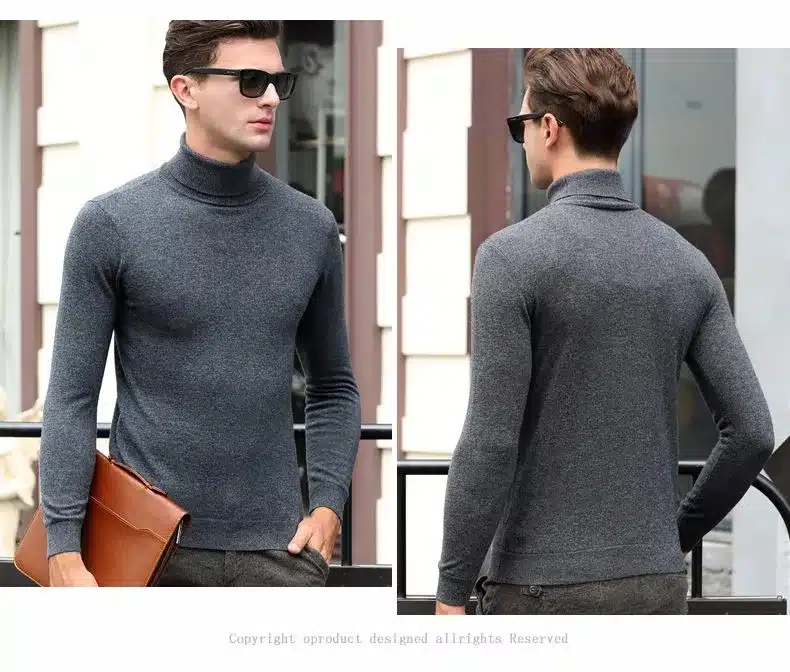 Free Shipping Fashion Classic Solid Color Turtleneck Sweater Men Winter Warm Pullover Men Slim Fit Cashmere Woolen Sweaters 6347 19