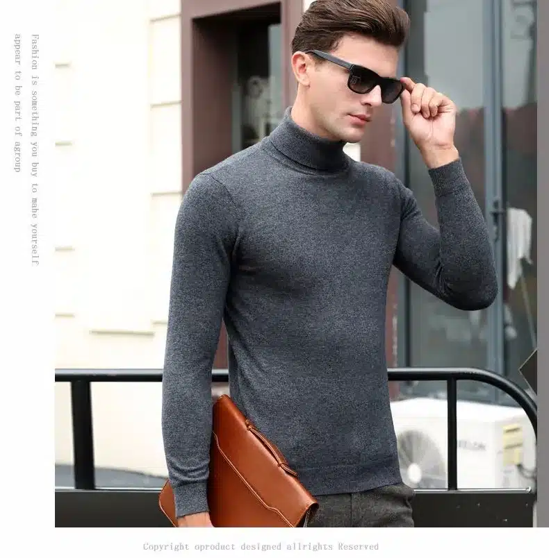 Free Shipping Fashion Classic Solid Color Turtleneck Sweater Men Winter Warm Pullover Men Slim Fit Cashmere Woolen Sweaters 6347 20