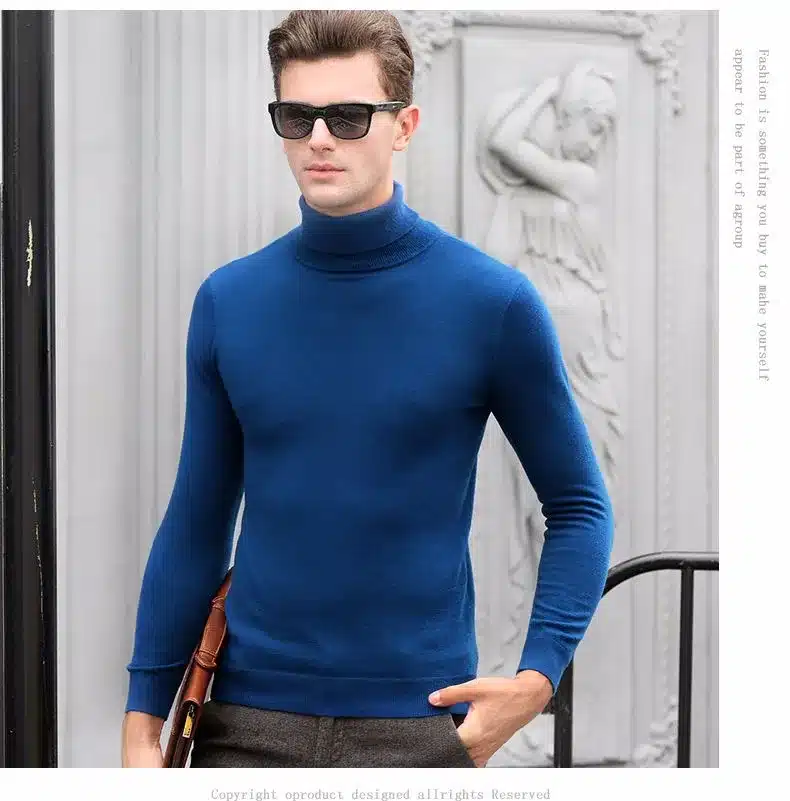 Free Shipping Fashion Classic Solid Color Turtleneck Sweater Men Winter Warm Pullover Men Slim Fit Cashmere Woolen Sweaters 6347 21