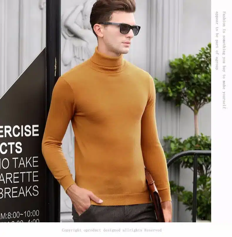 Free Shipping Fashion Classic Solid Color Turtleneck Sweater Men Winter Warm Pullover Men Slim Fit Cashmere Woolen Sweaters 6347 25