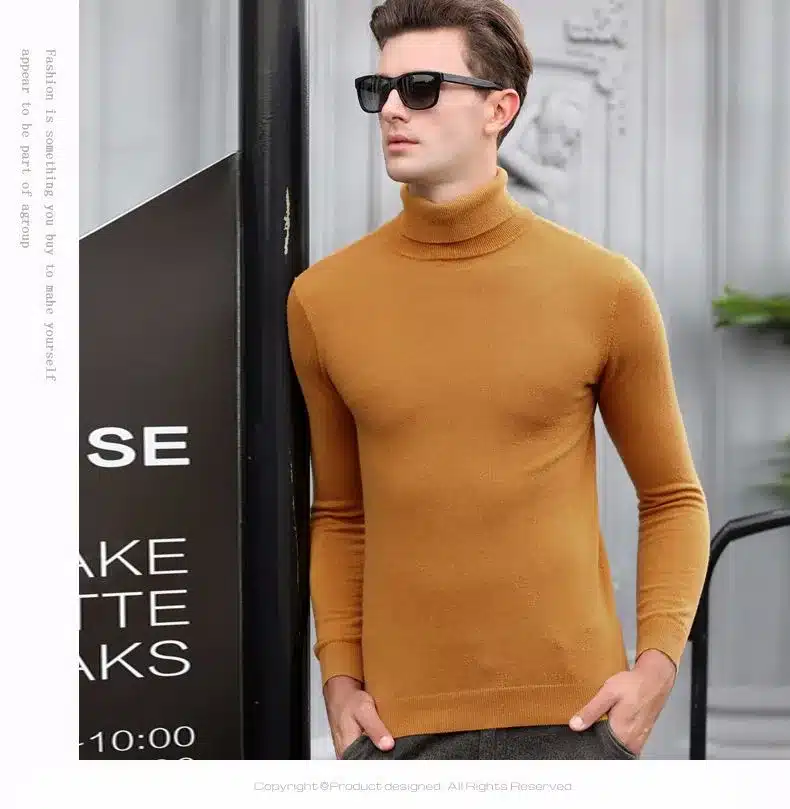 Free Shipping Fashion Classic Solid Color Turtleneck Sweater Men Winter Warm Pullover Men Slim Fit Cashmere Woolen Sweaters 6347 28