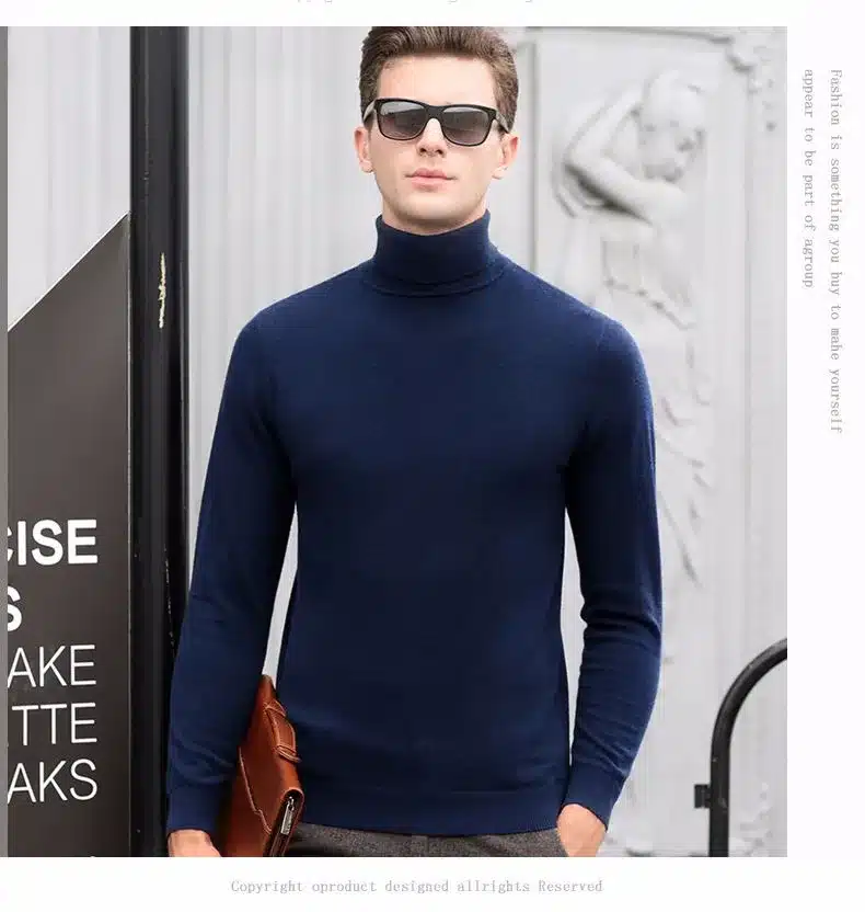 Free Shipping Fashion Classic Solid Color Turtleneck Sweater Men Winter Warm Pullover Men Slim Fit Cashmere Woolen Sweaters 6347 29