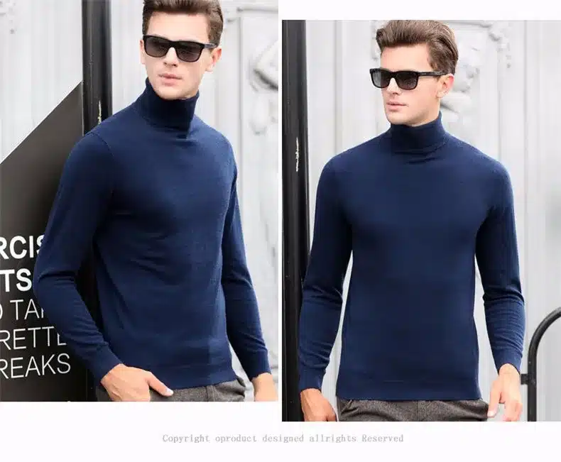 Free Shipping Fashion Classic Solid Color Turtleneck Sweater Men Winter Warm Pullover Men Slim Fit Cashmere Woolen Sweaters 6347 31