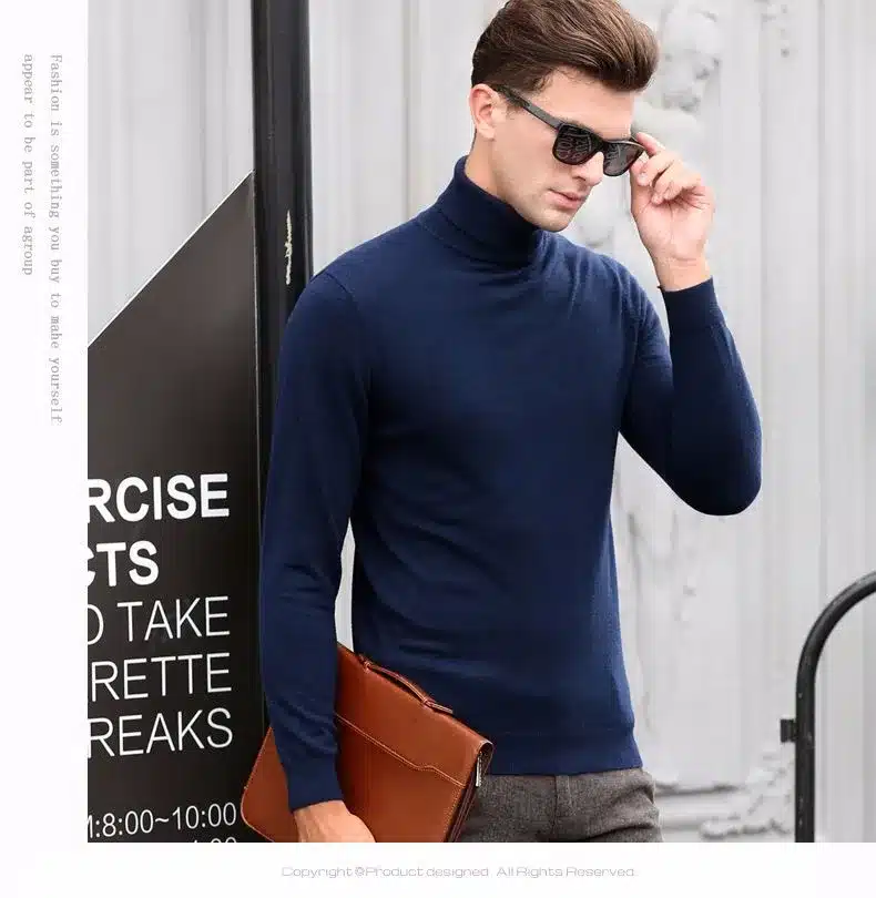 Free Shipping Fashion Classic Solid Color Turtleneck Sweater Men Winter Warm Pullover Men Slim Fit Cashmere Woolen Sweaters 6347 32
