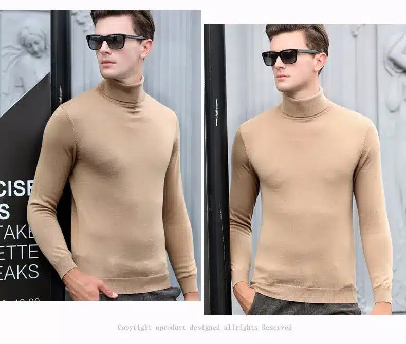 Free Shipping Fashion Classic Solid Color Turtleneck Sweater Men Winter Warm Pullover Men Slim Fit Cashmere Woolen Sweaters 6347 35
