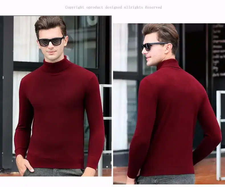 Free Shipping Fashion Classic Solid Color Turtleneck Sweater Men Winter Warm Pullover Men Slim Fit Cashmere Woolen Sweaters 6347 39
