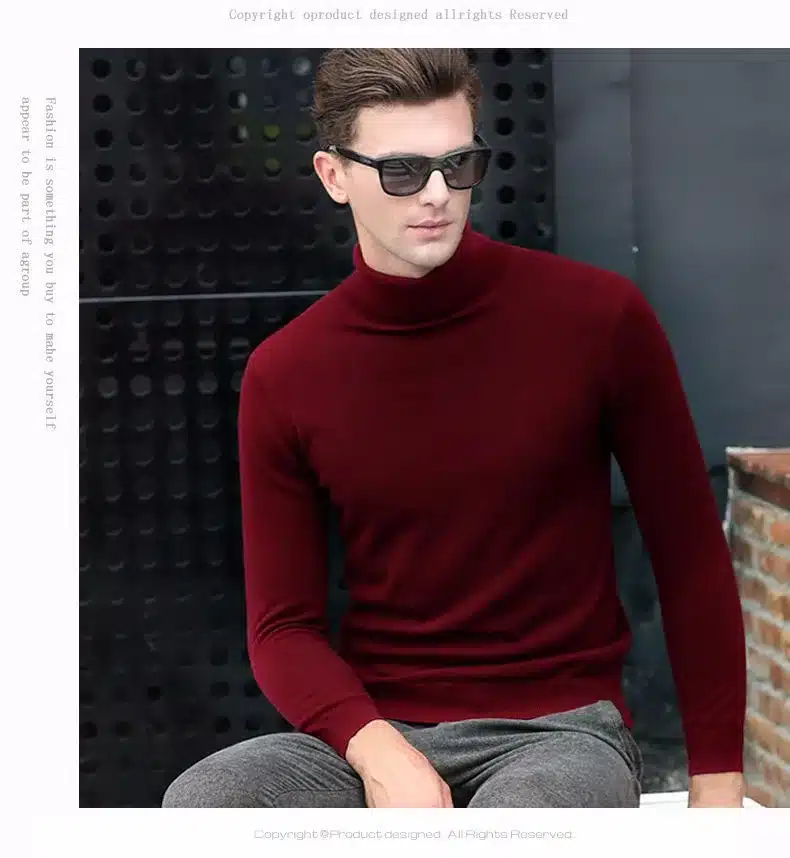 Free Shipping Fashion Classic Solid Color Turtleneck Sweater Men Winter Warm Pullover Men Slim Fit Cashmere Woolen Sweaters 6347 40