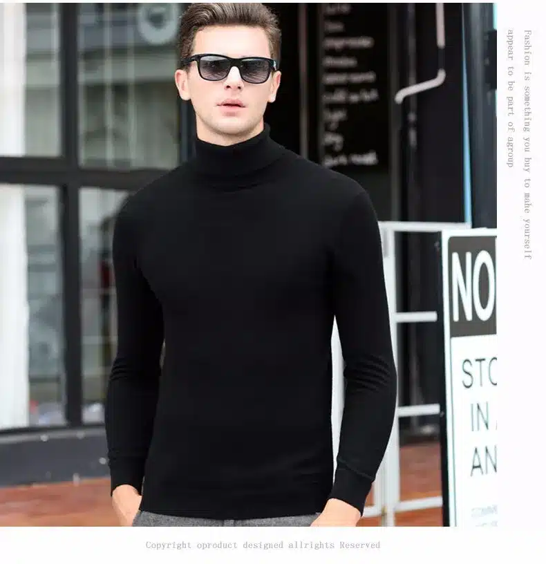 Free Shipping Fashion Classic Solid Color Turtleneck Sweater Men Winter Warm Pullover Men Slim Fit Cashmere Woolen Sweaters 6347 41