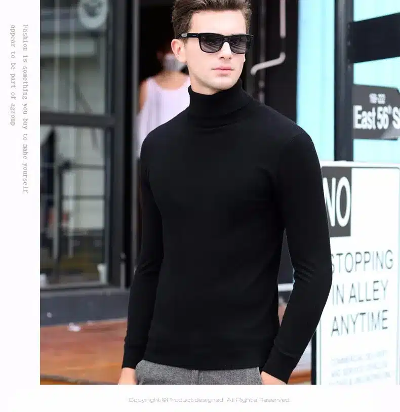 Free Shipping Fashion Classic Solid Color Turtleneck Sweater Men Winter Warm Pullover Men Slim Fit Cashmere Woolen Sweaters 6347 44