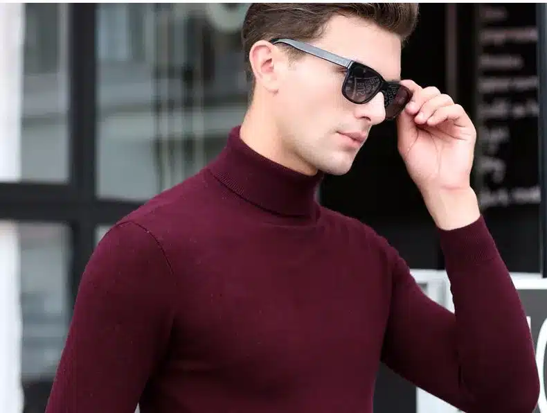 Free Shipping Fashion Classic Solid Color Turtleneck Sweater Men Winter Warm Pullover Men Slim Fit Cashmere Woolen Sweaters 6347 46